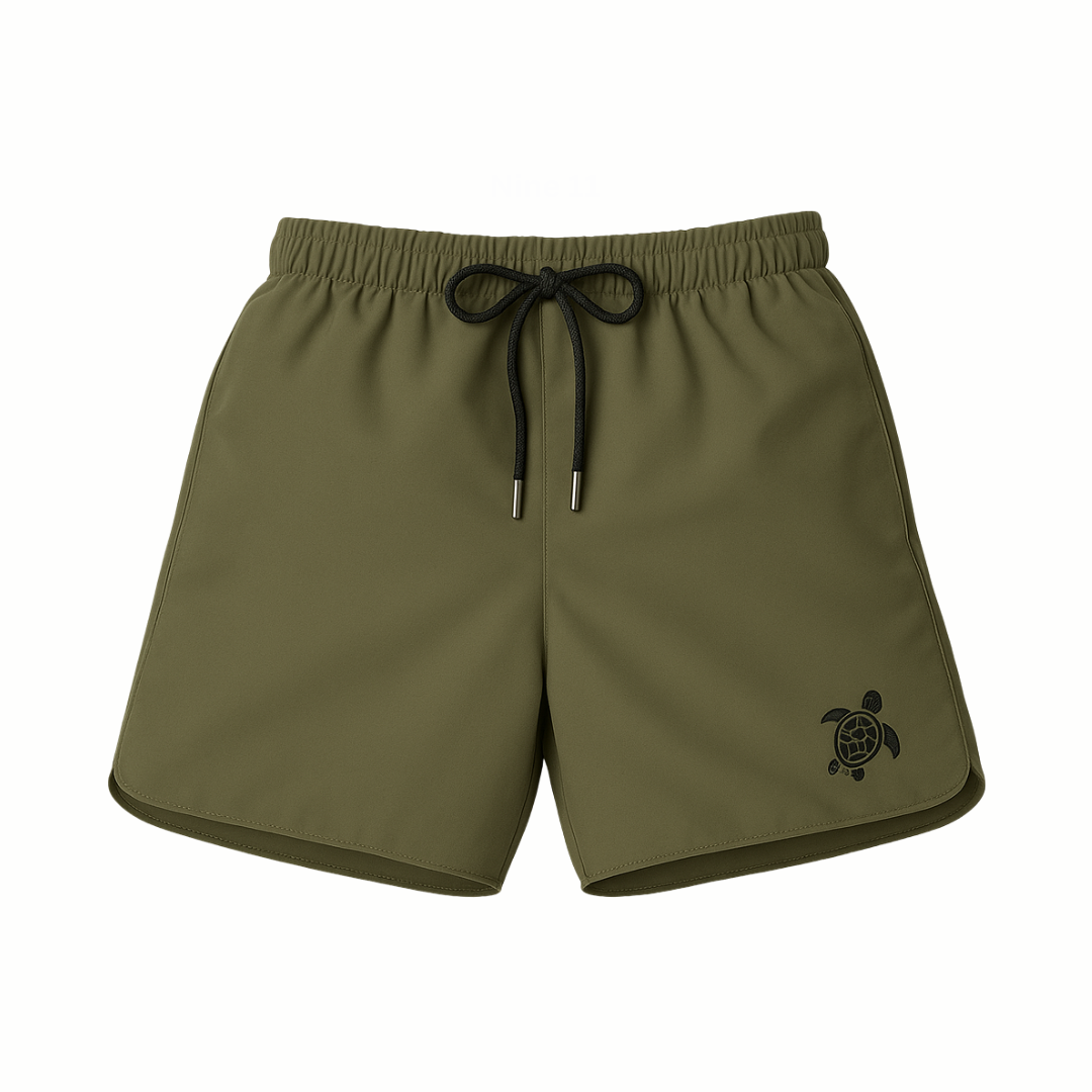 Men Short Swim Shorts Jacquard Turtles