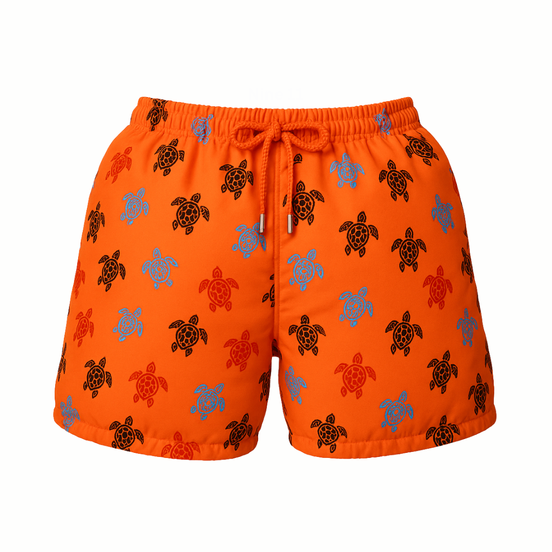 Men Swim Shorts Embroidered Tortue Multicolore - Limited Edition